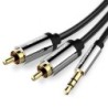 Cable Estéreo Vention BCFBH- Jack 3.5 Macho - 2x RCA Macho- 2m- Negro