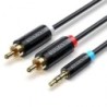 Cable Estéreo Vention BCLBF- Jack 3.5 Macho - 2x RCA Macho- 1m- Negro