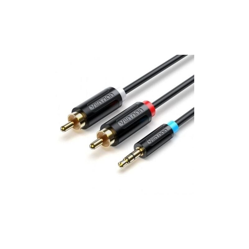 Cable Estéreo Vention BCLBK- Jack 3.5 Macho - 2x RCA Macho- 8m- Negro