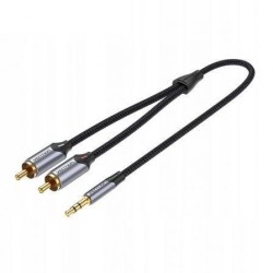 Cable Estéreo Vention BCNBH- Jack 3.5 Macho - 2x RCA Macho- 2m- Gris