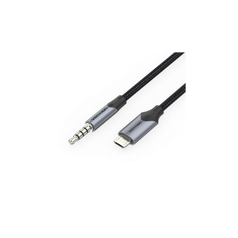 Cable Audio Vention BDGBG- MicroUSB Macho - Jack 3.5 Macho- 1.5m- Negro