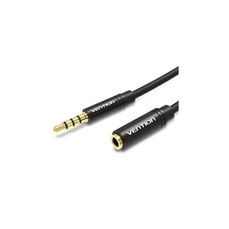 Cable Estéreo Vention BHBBI- Jack 3.5 Macho - Jack 3.5 Hembra- 3m- Negro
