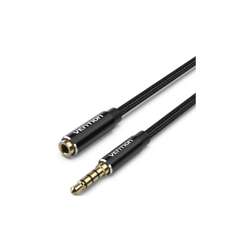 Cable Estéreo Vention BHCBI- Jack 3.5 Macho - Jack 3.5 Hembra- 3m- Negro
