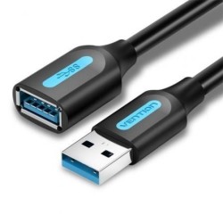 Cable Alargador USB 3.0 Vention CBHBD- USB Macho - USB Hembra- 5Gbps- 50cm- Negro