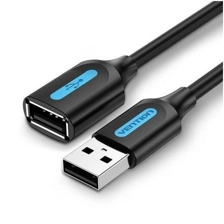 Cable Alargador USB 2.0 Vention CBIBJ- USB Macho - USB Hembra- 480Mbps- 5m- Negro
