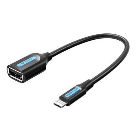 Cable USB 2.0 Vention CCUBB- MicroUSB Macho - USB Hembra- 480Mbps- 15cm- Negro