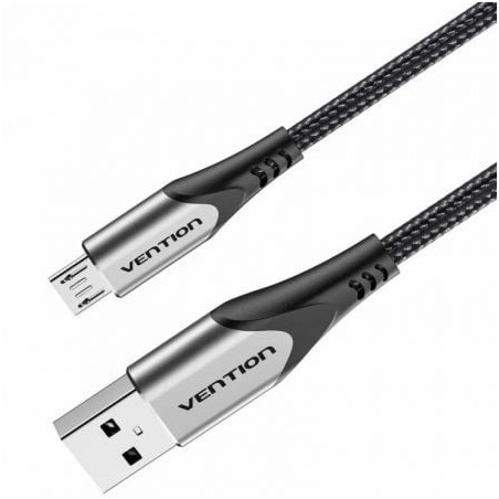 Cable USB 2.0 Vention COAHH- microUSB Macho - USB Macho- Hasta 60W- 480Mbps- 2m- Gris