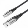 Cable USB 2.0 Vention COAHH- microUSB Macho - USB Macho- Hasta 60W- 480Mbps- 2m- Gris