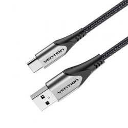 Cable USB 2.0 Tipo-C Vention CODHC- USB Macho - USB Tipo-C Macho- Hasta 60W- 480Mbps- 25cm- Gris