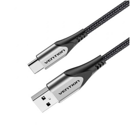 Cable USB 2.0 Tipo-C Vention CODHC- USB Macho - USB Tipo-C Macho- Hasta 60W- 480Mbps- 25cm- Gris