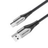 Cable USB 2.0 Tipo-C Vention CODHC- USB Macho - USB Tipo-C Macho- Hasta 60W- 480Mbps- 25cm- Gris