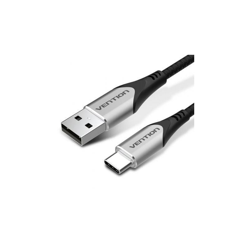 Cable USB 2.0 Tipo-C Vention CODHD- USB Tipo-C Macho - USB Macho- Hasta 60W- 480Mbps- 50cm- Gris