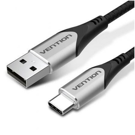 Cable USB 2.0 Tipo-C Vention CODHD- USB Tipo-C Macho - USB Macho- Hasta 60W- 480Mbps- 50cm- Gris