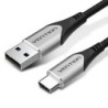 Cable USB 2.0 Tipo-C Vention CODHD- USB Tipo-C Macho - USB Macho- Hasta 60W- 480Mbps- 50cm- Gris