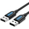 Cable USB 2.0 Vention COJBC- USB Macho - USB Macho- 480Mbps- 25cm- Negro