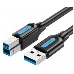 Cable USB 3.0 Vention COOBI- USB Tipo-B Macho - USB Macho- 5Gbps- 3m- Negro