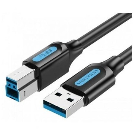 Cable USB 3.0 Vention COOBI- USB Tipo-B Macho - USB Macho- 5Gbps- 3m- Negro