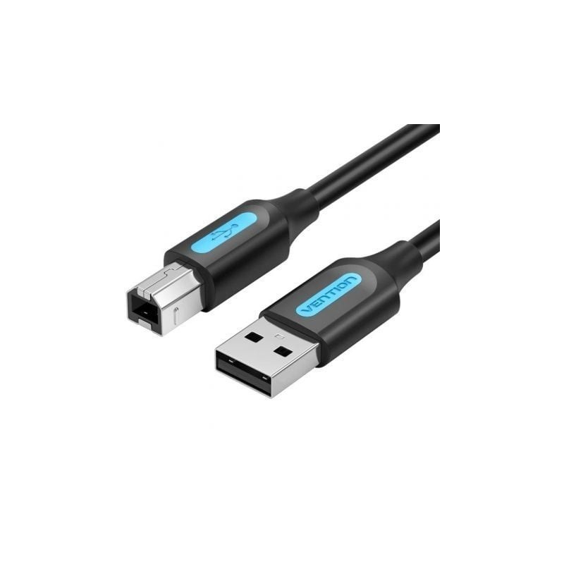 Cable USB 2.0 Impresora Vention COQBD- USB Tipo-B Macho - USB Macho- 480Mbps- 50cm- Negro