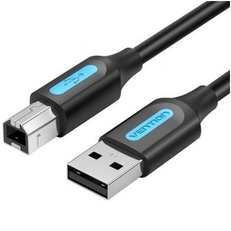 Cable USB 2.0 Impresora Vention COQBD- USB Tipo-B Macho - USB Macho- 480Mbps- 50cm- Negro