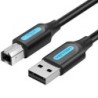 Cable USB 2.0 Impresora Vention COQBD- USB Tipo-B Macho - USB Macho- 480Mbps- 50cm- Negro