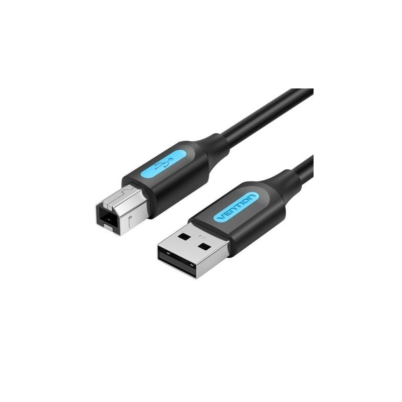 Cable USB 2.0 Impresora Vention COQBI- USB Tipo-B Macho - USB Macho- 480Mbps- 3m- Negro