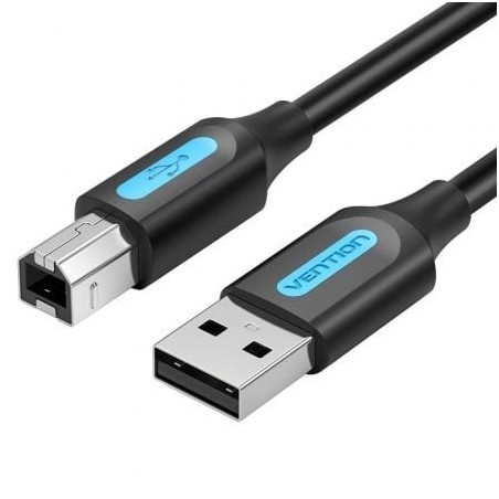 Cable USB 2.0 Impresora Vention COQBI- USB Tipo-B Macho - USB Macho- 480Mbps- 3m- Negro