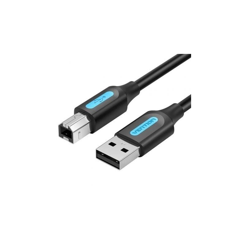 Cable USB 2.0 Impresora Vention COQBL- USB Tipo-B Macho - USB Macho- 480Mbps- 10m- Negro