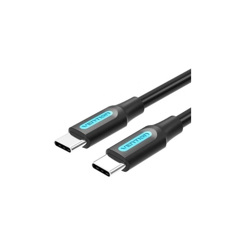 Cable USB 2.0 Tipo-C Vention COSBI- USB Tipo-C Macho - USB Tipo-C Macho- Hasta 60W- 480Mbps- 3m- Negro