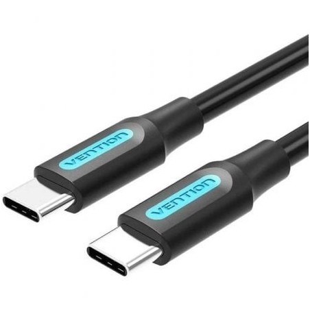 Cable USB 2.0 Tipo-C Vention COSBI- USB Tipo-C Macho - USB Tipo-C Macho- Hasta 60W- 480Mbps- 3m- Negro