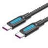 Cable USB 2.0 Tipo-C Vention COTBD- USB Tipo-C Macho - USB Tipo-C Macho- Hasta 100W- 480Mbps- 50cm- Negro
