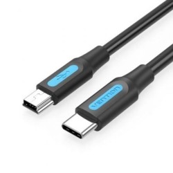 Cable USB 2.0 Tipo-C Vention COWBD- USB Tipo-C Macho - MiniUSB Macho- Hasta 10W- 480Mbps- 50cm- Negro