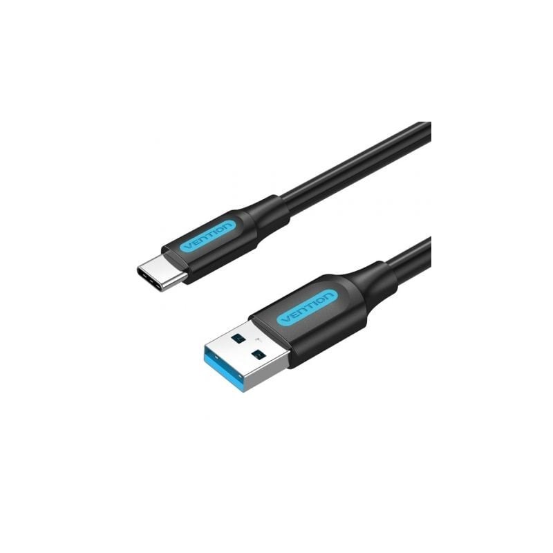 Cable USB 3.0 Tipo-C Vention COZBH- USB Macho - USB Tipo-C Macho- Hasta 60W- 5Gbps- 2m- Negro