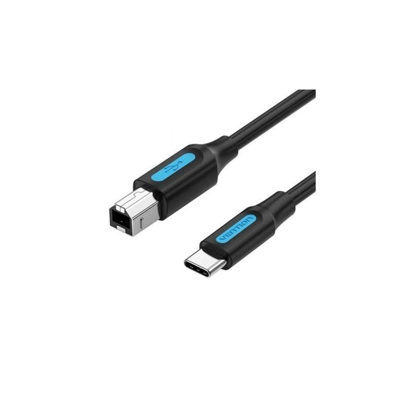 Cable USB 2.0 Tipo-C Vention CQUBH- USB Tipo-B Macho - USB Tipo-C Macho- 480Mbps- 2m- Negro