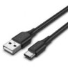 Cable USB 2.0 Tipo-C Vention CTHBI- USB Tipo-C Macho - USB Macho- Hasta 60W- 480Mbps- 3m- Negro