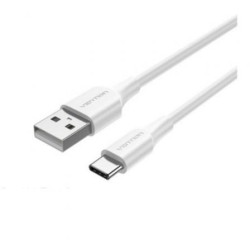 Cable USB 2.0 Tipo-C Vention CTHWF- USB Tipo-C Macho - USB Macho- Hasta 60W- 480Mbps- 1m- Blanco