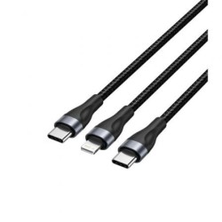 Cable USB Tipo-C Vention H17BAV- USB Tipo-C Macho - Lightning Macho- USB Tipo-C Macho- 60W- 480Mbps- 1.2m- Negro