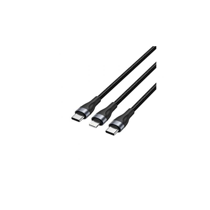 Cable USB Tipo-C Vention H17BAV- USB Tipo-C Macho - Lightning Macho- USB Tipo-C Macho- 60W- 480Mbps- 1.2m- Negro