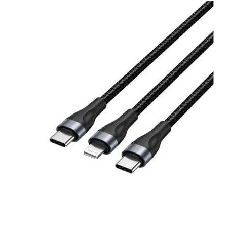 Cable USB Tipo-C Vention H17BAV- USB Tipo-C Macho - Lightning Macho- USB Tipo-C Macho- 60W- 480Mbps- 1.2m- Negro