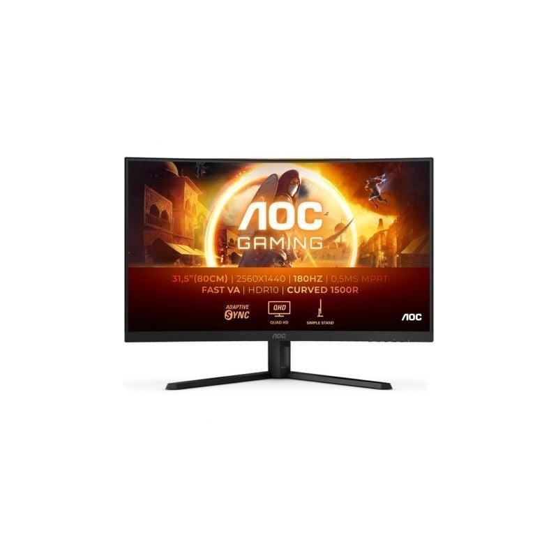 Monitor Gaming Curvo AOC CQ32G4VE 31.5'- QHD- 0.5ms- 180Hz- VA- Negro