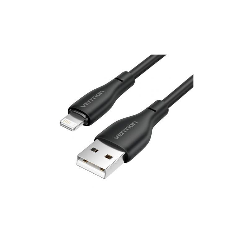 Cable USB 2.0 Lightning Vention H26BF- Lightning Macho - USB Macho- 10W- 480Mbps- 1m- Negro