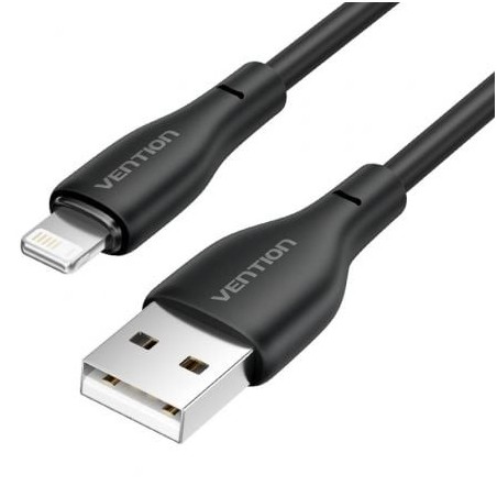 Cable USB 2.0 Lightning Vention H26BF- Lightning Macho - USB Macho- 10W- 480Mbps- 1m- Negro