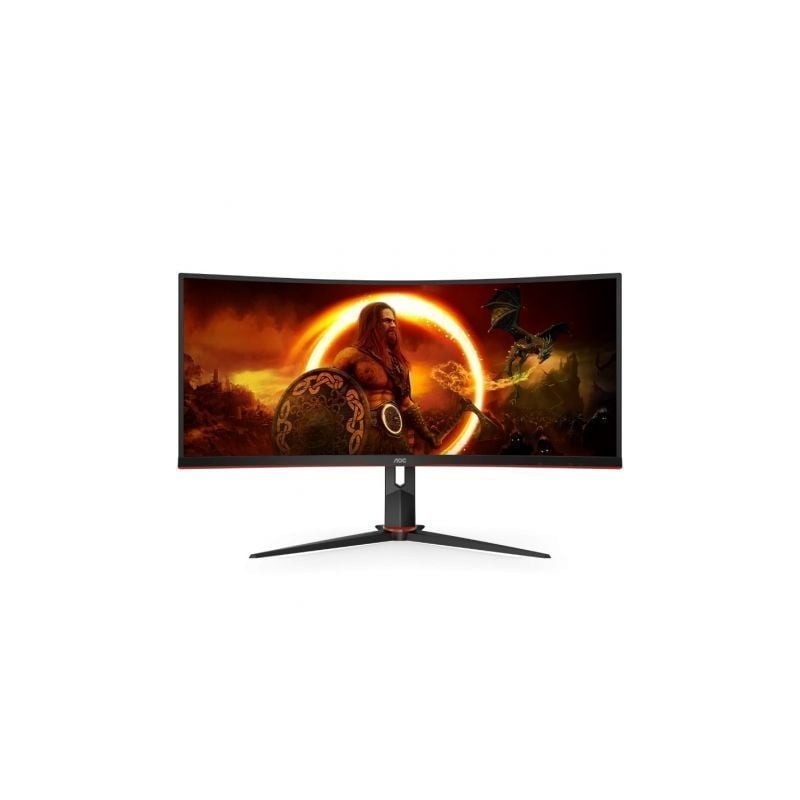Monitor Gaming Ultrapanorámico Curvo AOC CU34G2X-BK  34'- WQHD- 1ms- 144Hz- VA- Negro y Rojo