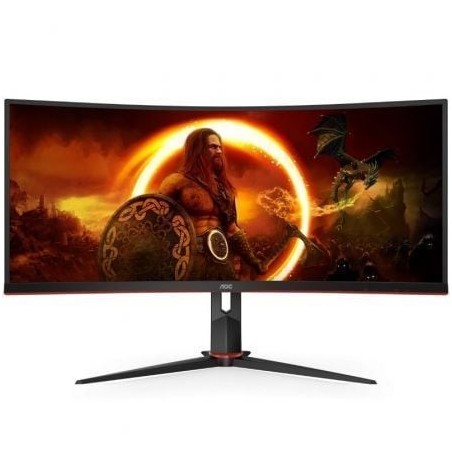 Monitor Gaming Ultrapanorámico Curvo AOC CU34G2X-BK  34'- WQHD- 1ms- 144Hz- VA- Negro y Rojo
