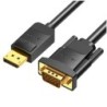 Cable Conversor Vention HBLBG- DisplayPort Macho - VGA Macho- 1.5m- Negro