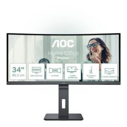 Monitor Profesional Curvo AOC CU34P3CV 34'- WQHD- Multimedia- Regulable en altura- Negro