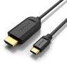 Cable Conversor HDMI 1.4 4K Vention CGUBF- USB Tipo-C Macho - HDMI Macho- 1m- Negro
