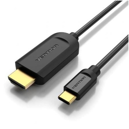 Cable Conversor HDMI 1.4 4K Vention CGUBG- USB Tipo-C Macho - HDMI Macho- 1.5m- Negro