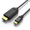 Cable Conversor HDMI 1.4 4K Vention CGUBI- USB Tipo-C Macho - HDMI Macho- 3m- Negro
