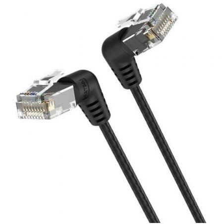 Cable de Red RJ45 UTP Vention IBOBF Cat.6A- 1m- Cabeza Rotatoria 360º- Negro