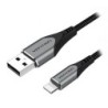 Cable USB 2.0 Lightning Vention LABHF- USB Macho - Lightning Macho- Hasta 12W- 480Mbps- 1m- Gris